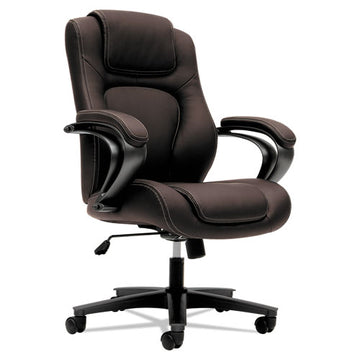 HON® Hvl402 Series Executive High-back Chair, Supports Up To 250 Lb, 17" To 21" Seat Height, Brown Seat-back, Black Base freeshipping - TVN Wholesale
